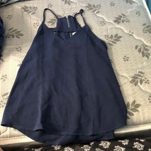 Blue high low tank top